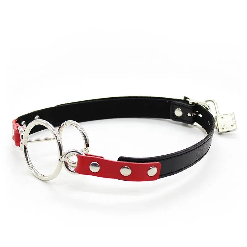 Металлическое двойное кольцо с открытым ртом кляп шарики БДСМ бондаж сила