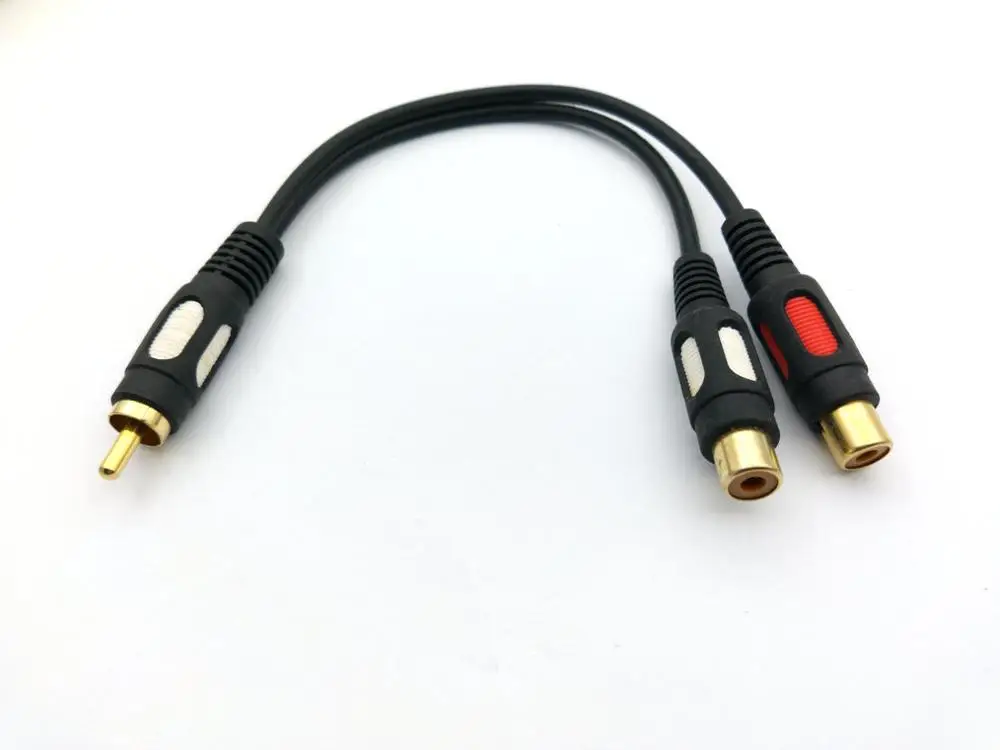 1 шт. высококачественный позолоченный Aux аудио RCA штекер на 2 гнездовой
