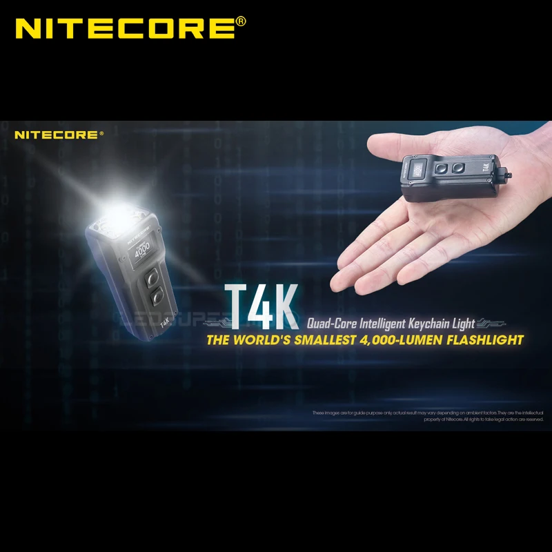 売却 4000ルーメンnitecore T4K超高輝度キーホルダーedc懐中電灯