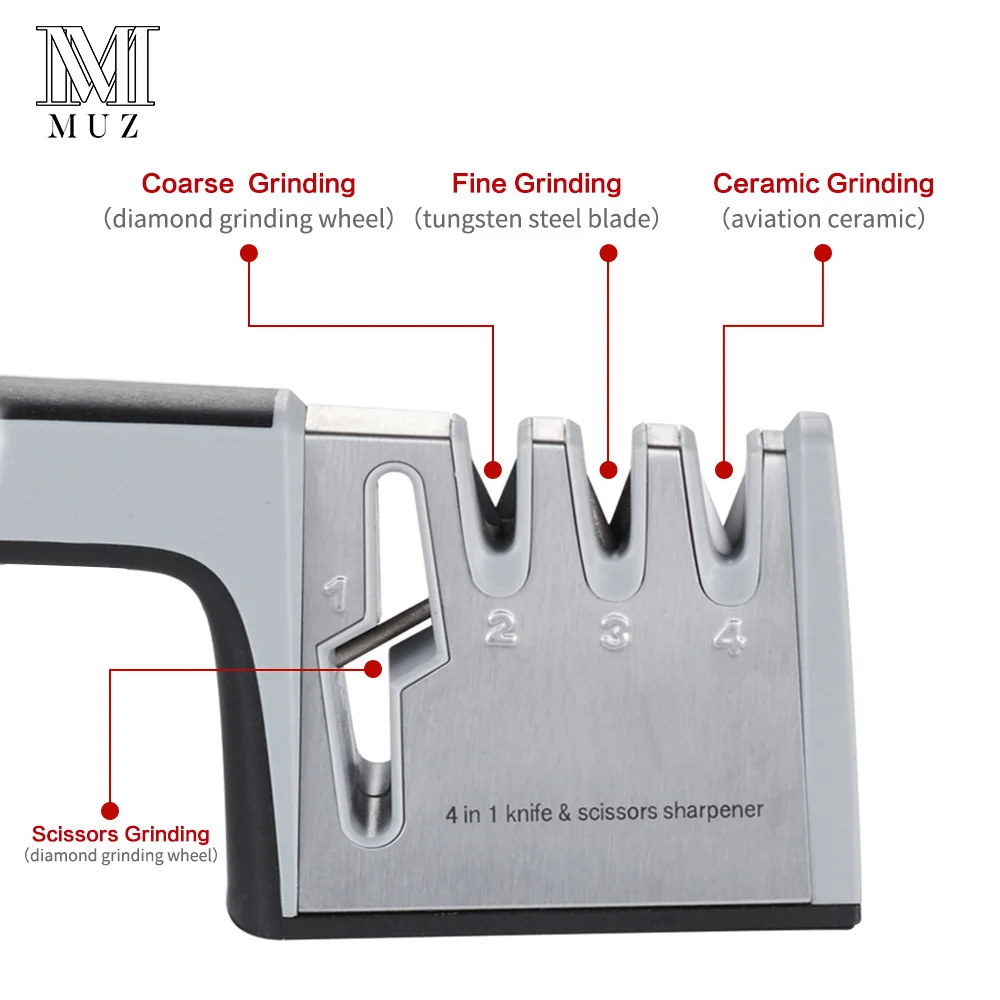 Профессиональная точилка для ножей 4 в 1 фазный точильный камень шлифовальный