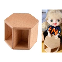16 112 scale dollhouse miniature furniture beech wooden hexagonal end table toy