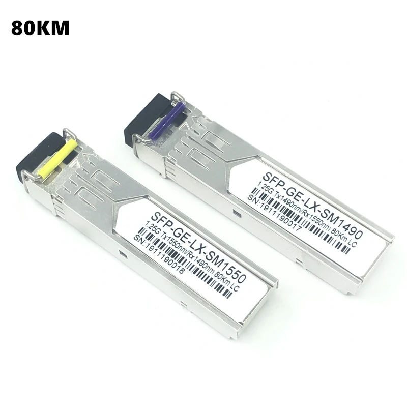Волоконно-оптический модуль LC SFP 1 25G 20/40/60/80/100KM 1310/1490 нм одноволоконное строение
