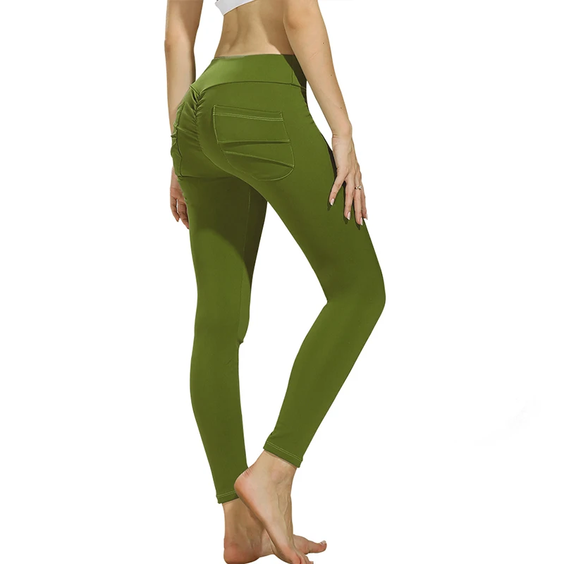 Бесшовные штаны для йоги длиной до щиколотки с высокой талией однотонные черные