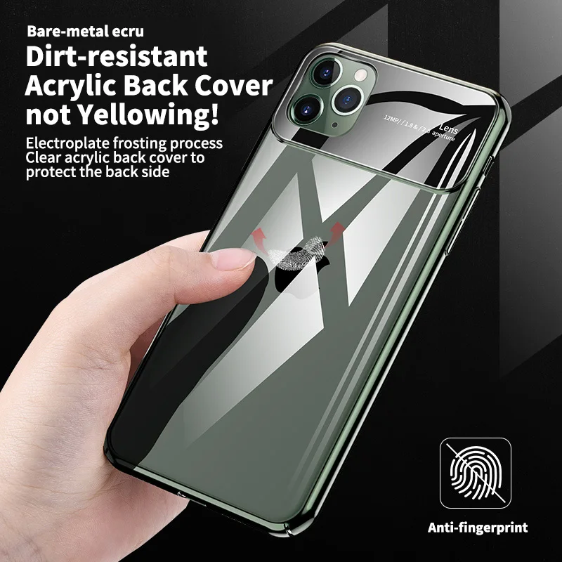 

KUULAA For iPhone 11 Pro Max Case Luxury Mirror Glass Phone Case i Phone 11 ProMax Shockproof Back Cover For iPhone 11Pro Max