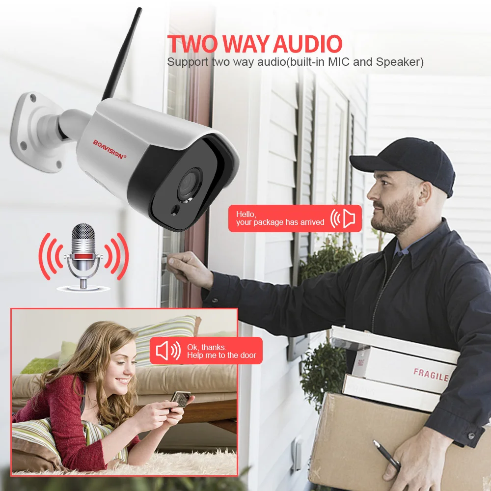 HD 5MP 1080P IP Wifi камера Bullet беспроводная камера безопасности Onvif наружная двухсторонняя аудио камера ночного видения 20 м TF слот для карт CamHi