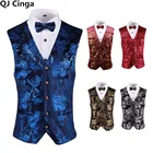 Золото стимпанк жилет мужской костюм жилет Homme одежда без рукава для свадеб тонкая размера плюс платье с цветочным рисунком жилеты для мужчин одной кнопки жилет