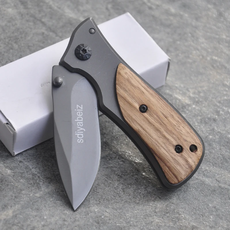 Дамасские Ножи Миниатюрный Складной Клинок с рукояткой из розового дерева в