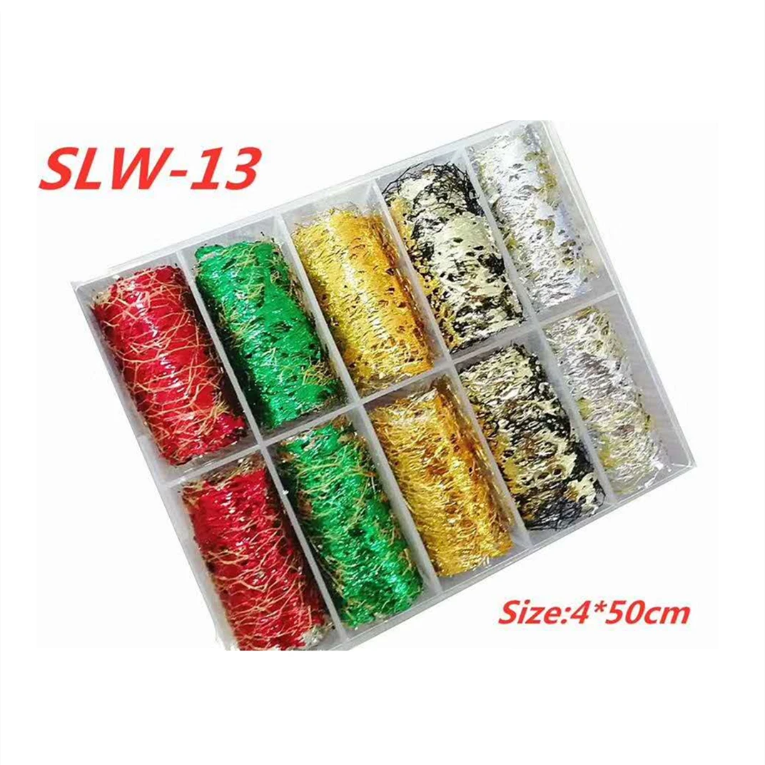 

Japanese network red gold and silver foil gauze mesh nail paste tape line hollow decorative decals 14 DIY