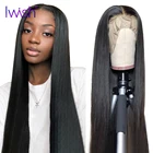 HD прозрачные кружевные парики 13x6 кружевные передние человеческие волосы парик Remy бразильские 28 дюймов прямые кружевные передние парики для женщин IWISH