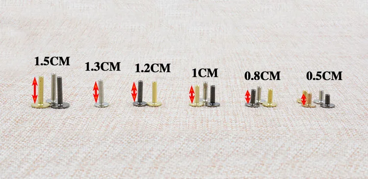 Gold Round Flat Head Chicago Screws Nail Rivets Studs For DIY Art Crafts Belt Strap Fastener Screwback