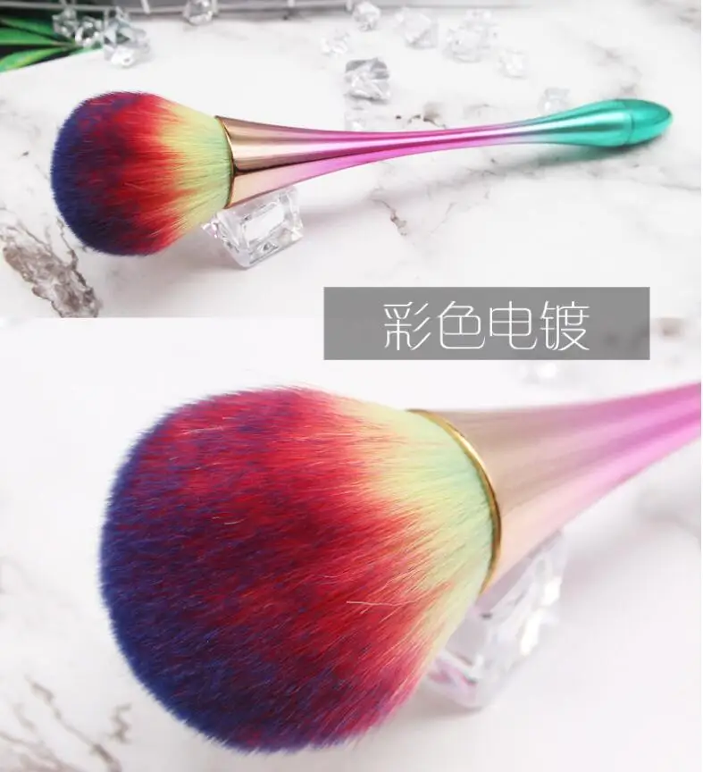 Щетка для пыли ногтей (большая) 1 шт. 3 цвета щетка мягкая удобная УФ гель