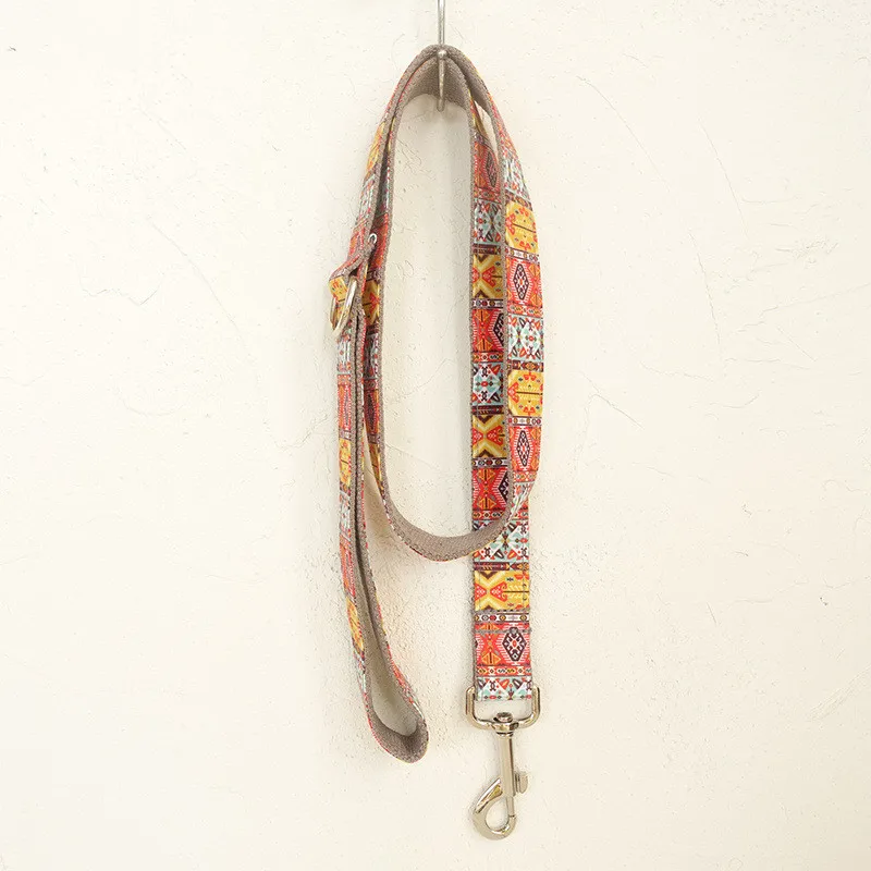 

Богемный поводок для собак, устойчивый к перерывам и потере, из полиэстера, с принтом серого цвета, товары для собак