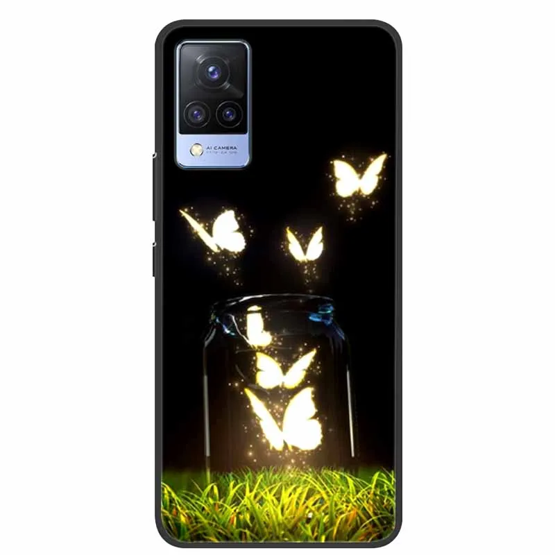 Черный силиконовый чехол для Vivo S9 V21 V21e телефона s Cover V 21 e S 9 милый мультяшный