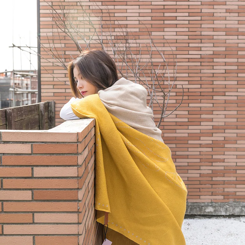 Чистый цвет скандинавский плед-одеяло Aggcual шерстяное Смешанное вязаное