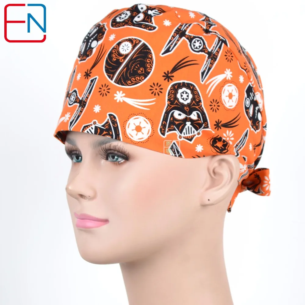 Hennar новинка Scrub Cap s с Sweatband 100% хлопок шапочки для медсестры Кепка принтом унисекс