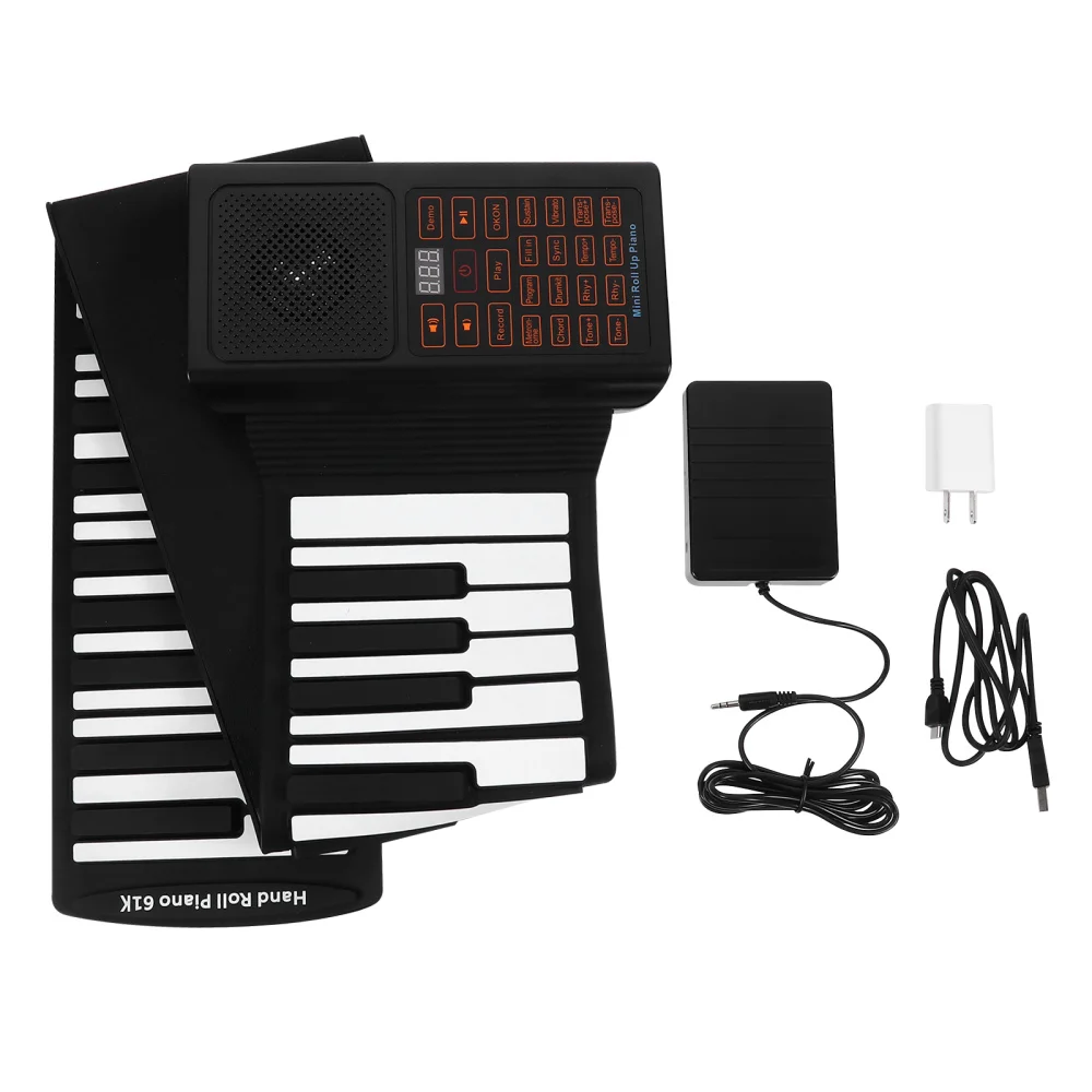 

61 Keys Foldable Piano Recording Programming Silicone Children Keyboard Piano