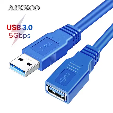 Кабель-удлинитель AIXXCO USB 3,0 для умных ноутбуков, ПК, ТВ, Xbox One, SSD, USB3.0 2,0