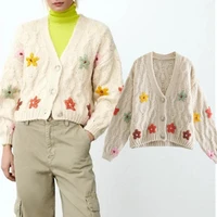 jennydave winter jacket sweaters women cardigans womenindie folk vintage flower stars embroideried single breasted knitted tops