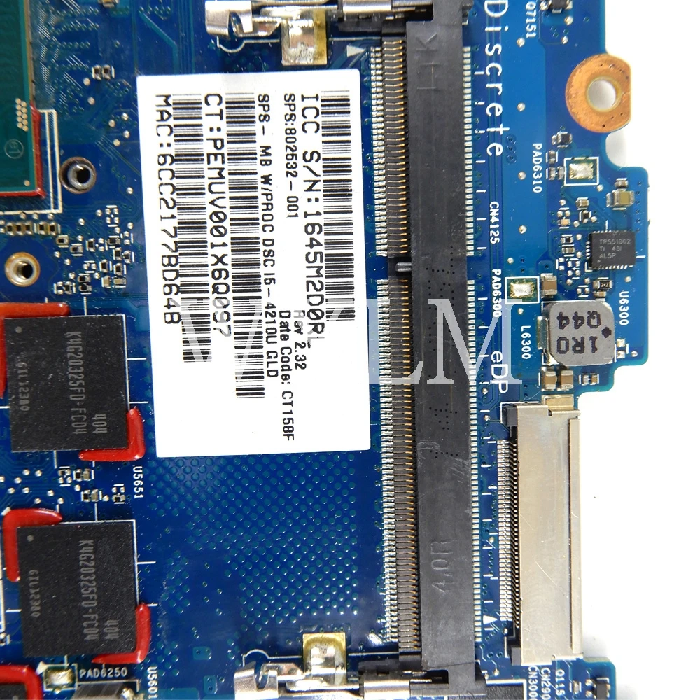 Материнская плата процессора 6050A2559101-MB-A03 i5-4210 для ноутбука HP 840 G1 850 802532-001 б/у -