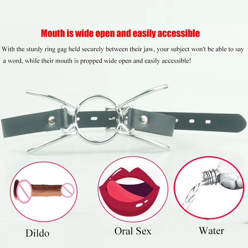 БДСМ головная повязка открытый рот из нержавеющей стали/Кольцо/кляп паука