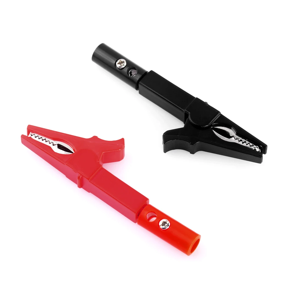 

Battery Test Clip 55MM Alligator Clip With Banana Plug 4mm Multimeter Cable Probes Crocodile Red Black Clip Car Auto Test Probe