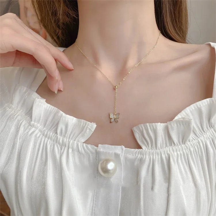 Европейское и американское ожерелье с бабочкой из нержавеющей стали | Украшения