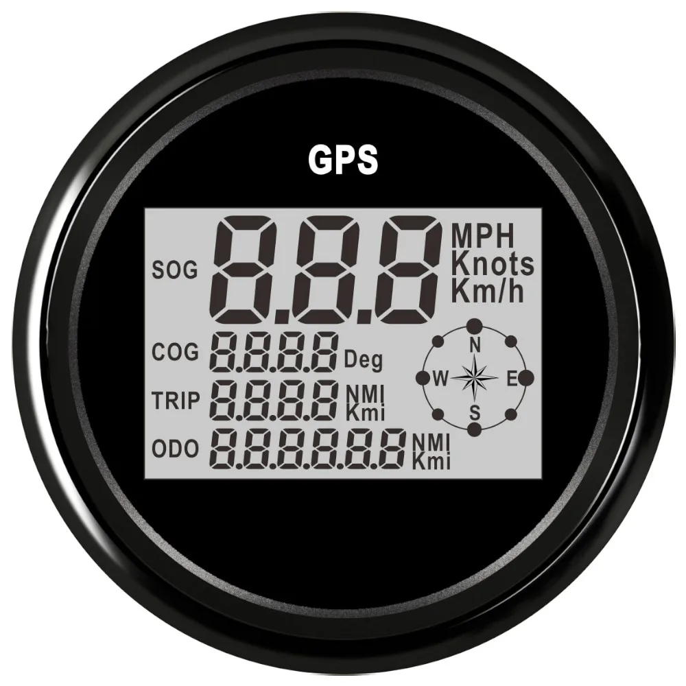85 мм автомобиль Лодка цифровой gps Скорость ometer одометром 0~ 999 узлов миль в час) или км/ч Регулируемый gps Скорость Калибр 12 V/24 V с Подсветка для мотора