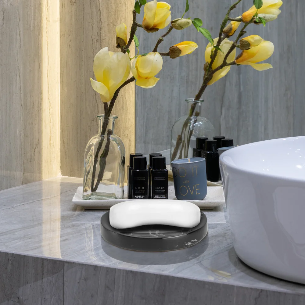 

1Pc Marble Pattern Soap Holder Decorative Soap Tray Household Soap Storage Dish