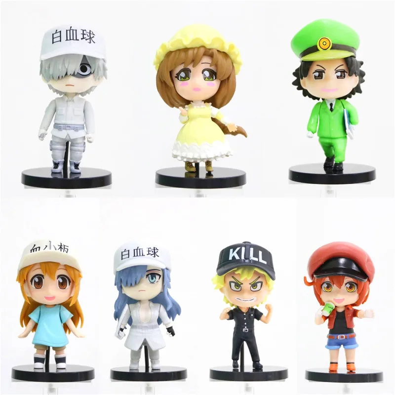 

7pcs/set Cells at Work White Blood Cell PVC Action Figure Collectible Model Toy Dolls For Fans Children Gift