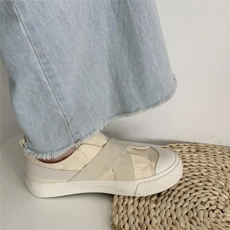 

Парусиновые женские кроссовки SWYIVY на платформе, модные однотонные весенние кроссовки на плоской подошве для женщин, слипоны, массивные кро...