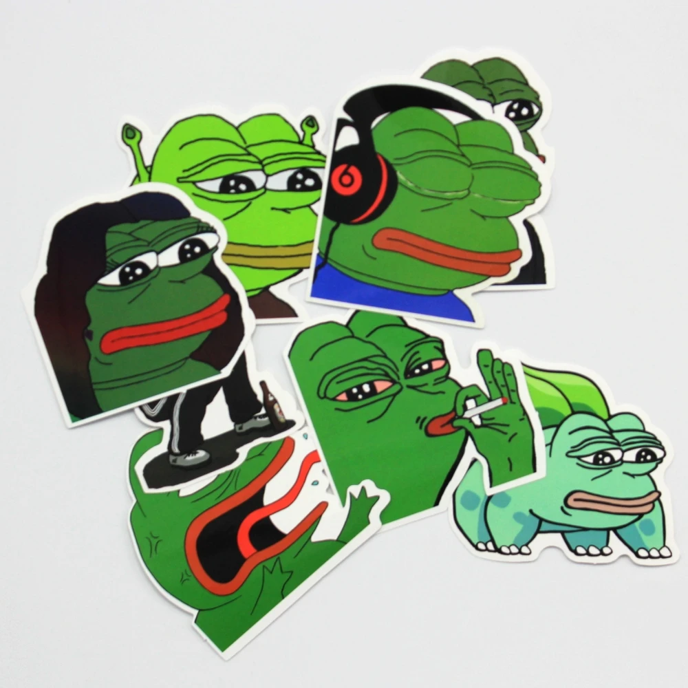 8 шт./лот Pepe Sad Лягушка забавная наклейка для автомобиля ноутбука багаж скейтборд