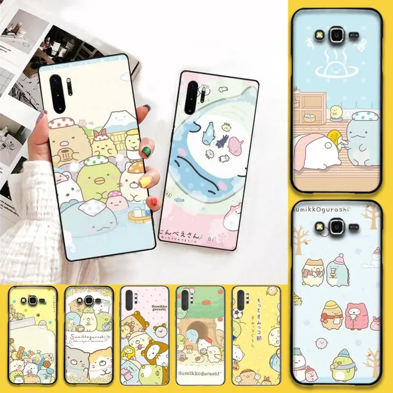 NBDRUICAI Япония kawaii милый sumikko gurashi черный сотовый телефон чехол для Samsung Note 7 8 9 10 pro