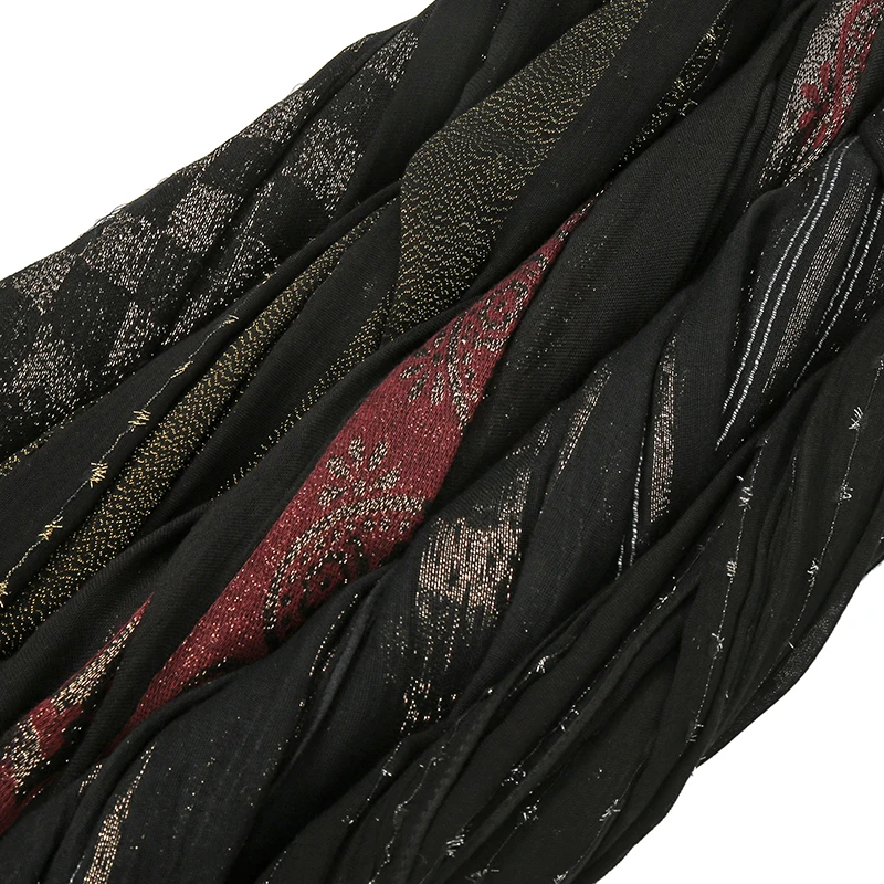 Luxury Sequin Glitter Plaid Scarf for Women Printed Paisley Shimmer Hijab Shiny Shawl with Tassels Woman Party Stoles Pashmina |