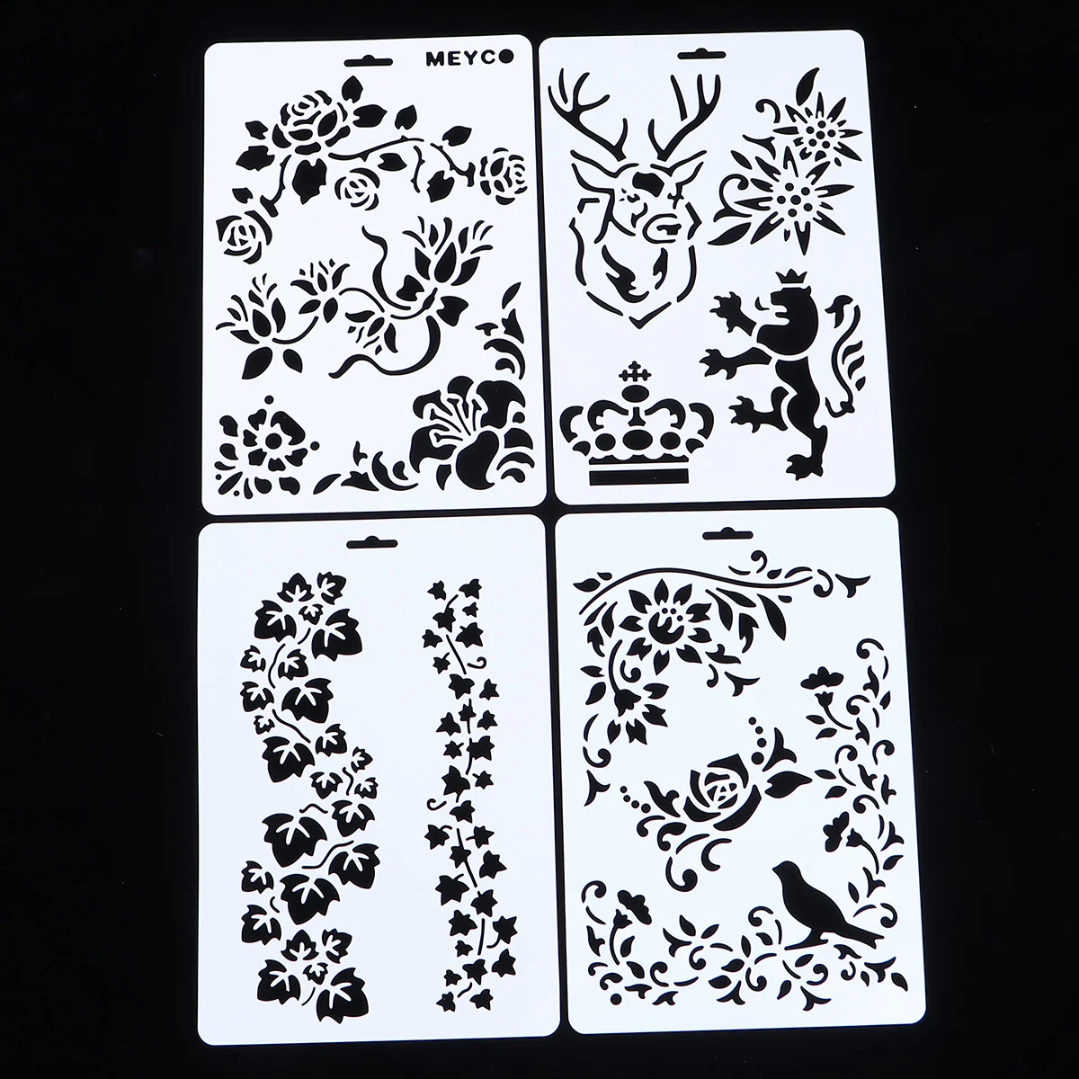 

10Pcs Color Painting Template Plastic Template for Painting (White 1)