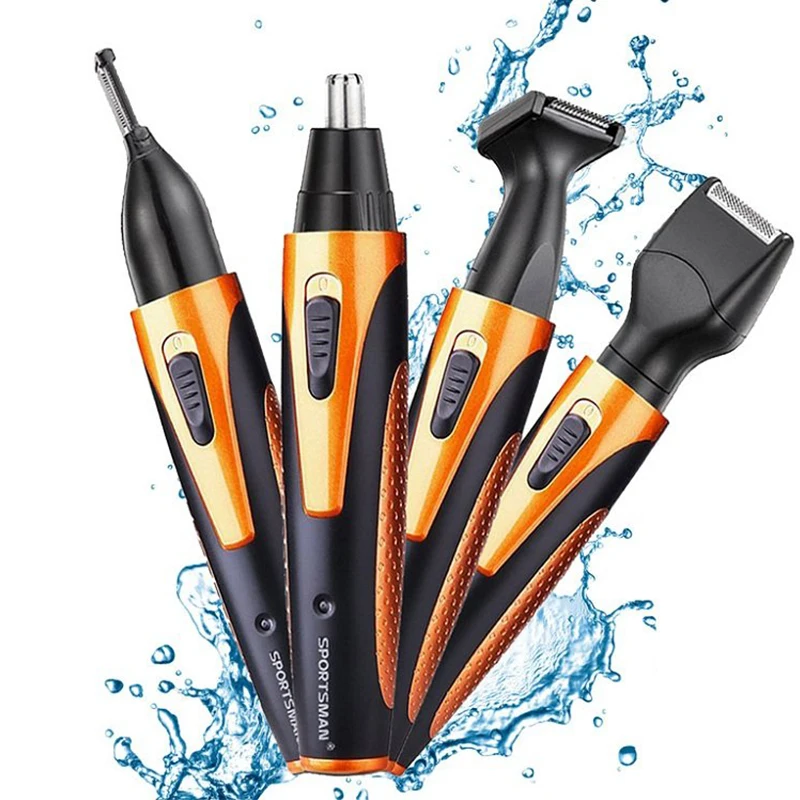 Водонепроницаемый триммер для волос в носу 4 1 на лице мужчин бритва носа ушей