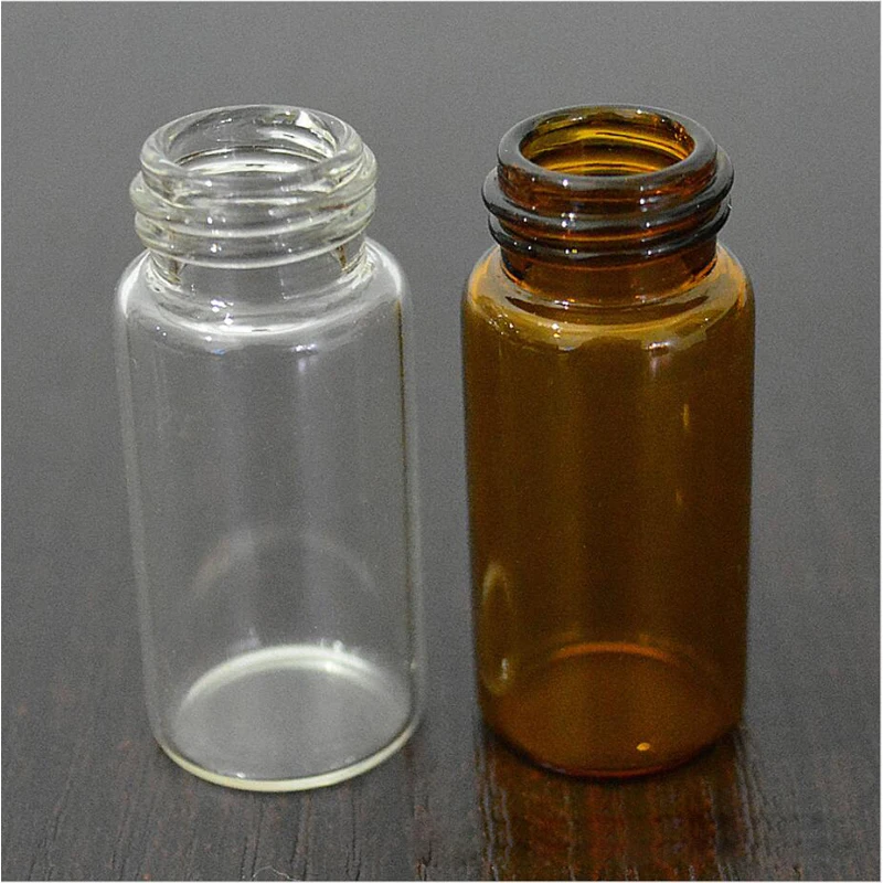 10Pcs 3ml/5ml Clear Amber Small Glass Vials Bottles Sample Laboratory Reagent Bottle Containers with Screw Cap | Красота и здоровье