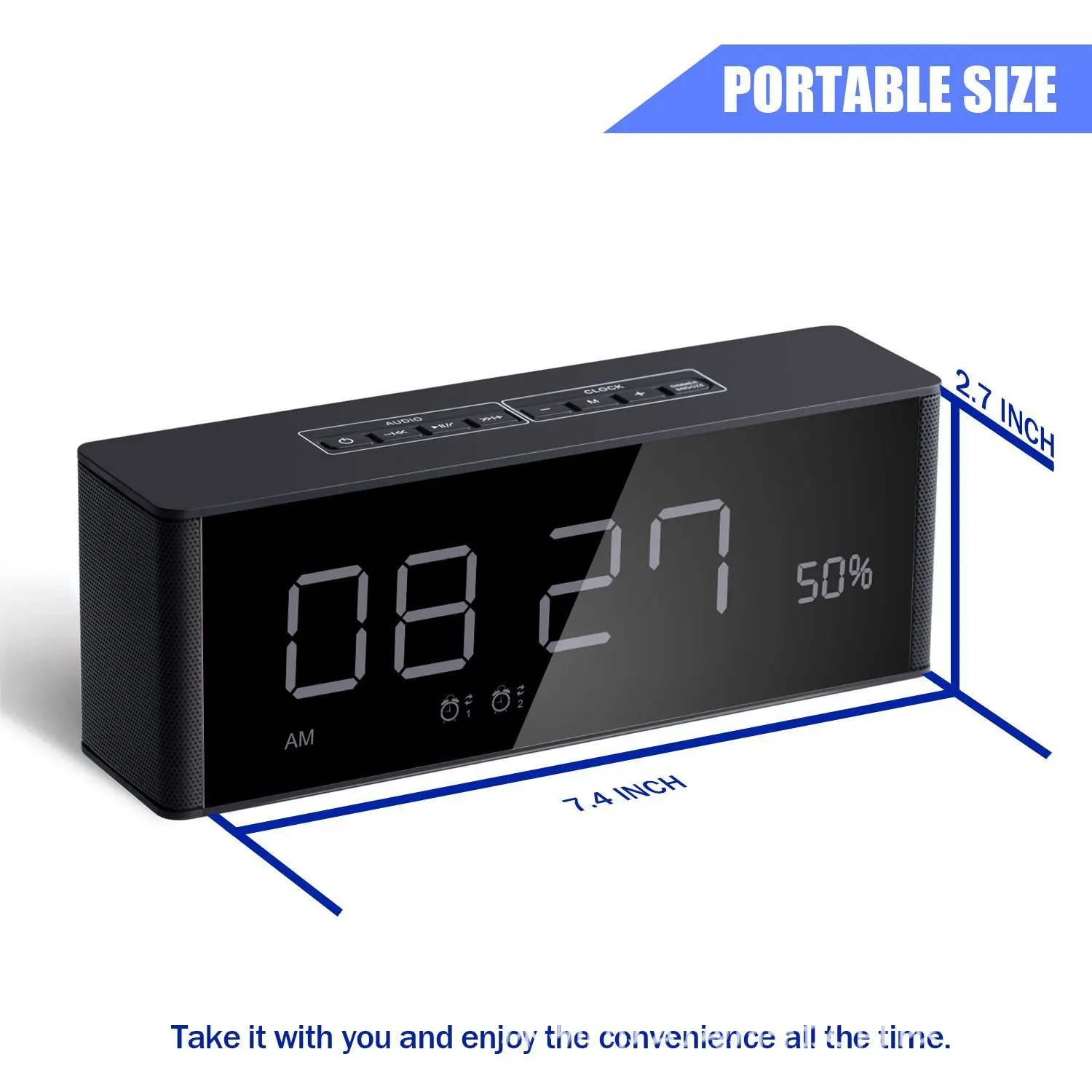 

New alarm clock bluetooth wireless speaker hand-free subwoofer speaker
