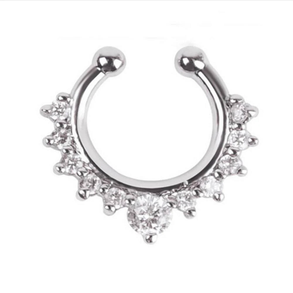

Clicker Geflschte Septum fr Frauen Krper Clip Hoop Vintage Gelschte Nase Ring Faux Piercing Krper Schmuck