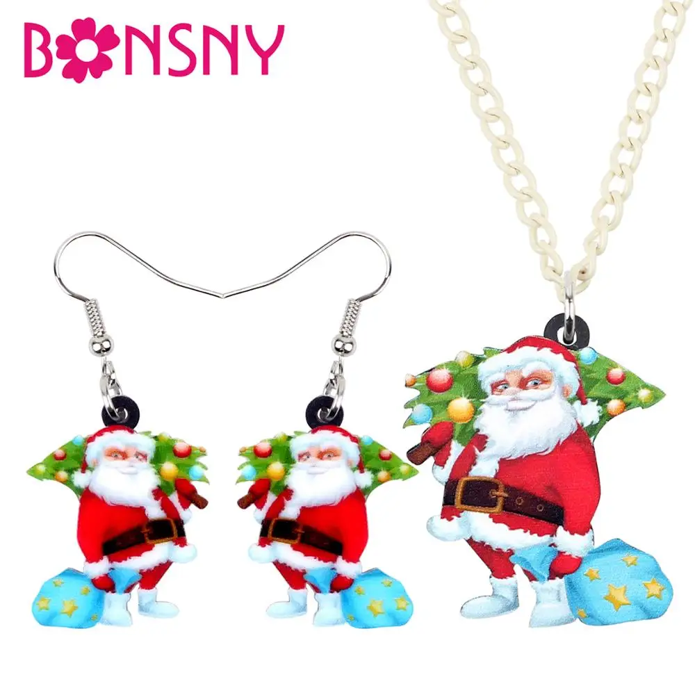 Акриловая Рождественская елка Bonsny подарочный пакет Санта Клауса набор ювелирных
