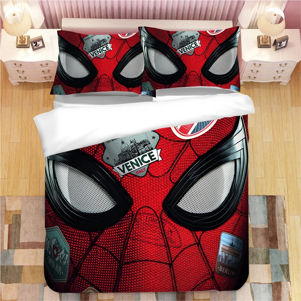 Superhero Fight Spiderman Duvet Cover Set Thicken 3D Character Pillowcases Twin Full Queen King Boys Adult Bedding | Мать и ребенок