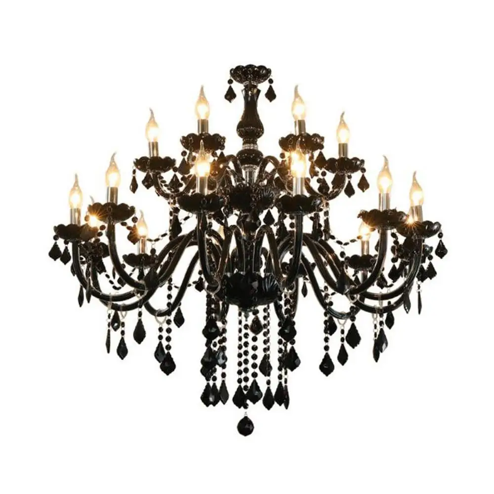 Современная хрустальная люстра черные украшения для гостиной домашнее