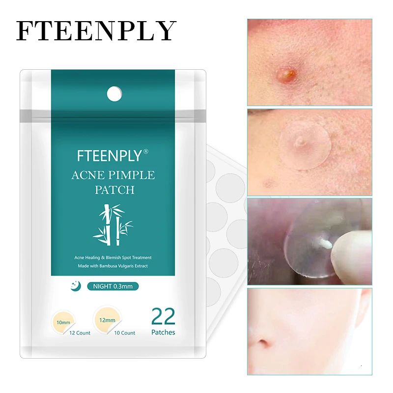 FTEENPLY Acne Pimple Patch Invisible Acne Treatment Stickers Remove Blemish Comedo Face Mask Beauty Skin Care Night Use 22PCS