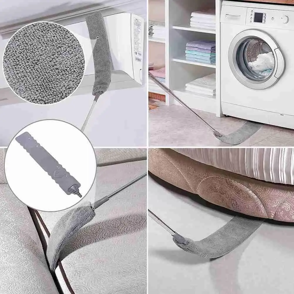 

4pcs/set Dust Duster Set New One-pole Double-headed Dusting Ceiling Brush Home Microfiber Tool Lengthened Cleaning A7v7