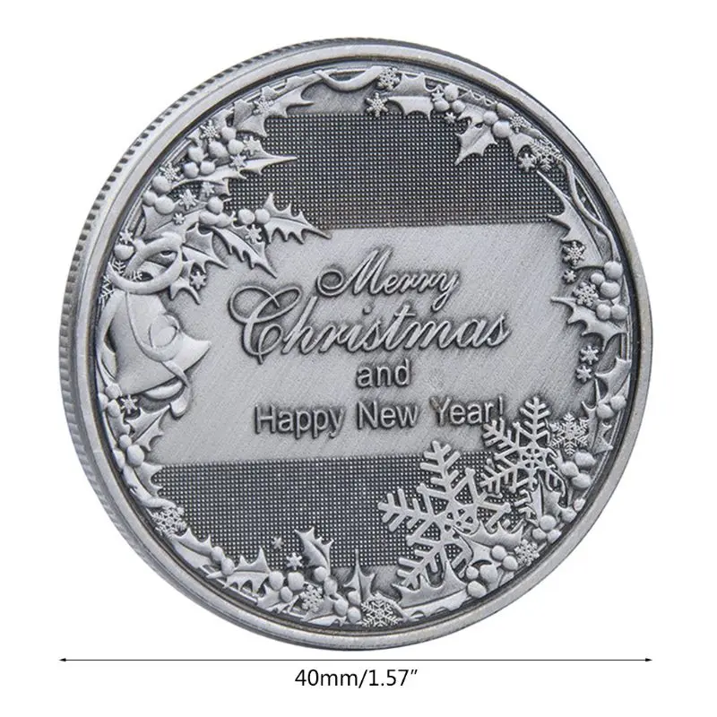 

Retro Merry Christmas Santa Elk Coin Collection Souvenir Challenge Metal Art Happy New Year Gifts