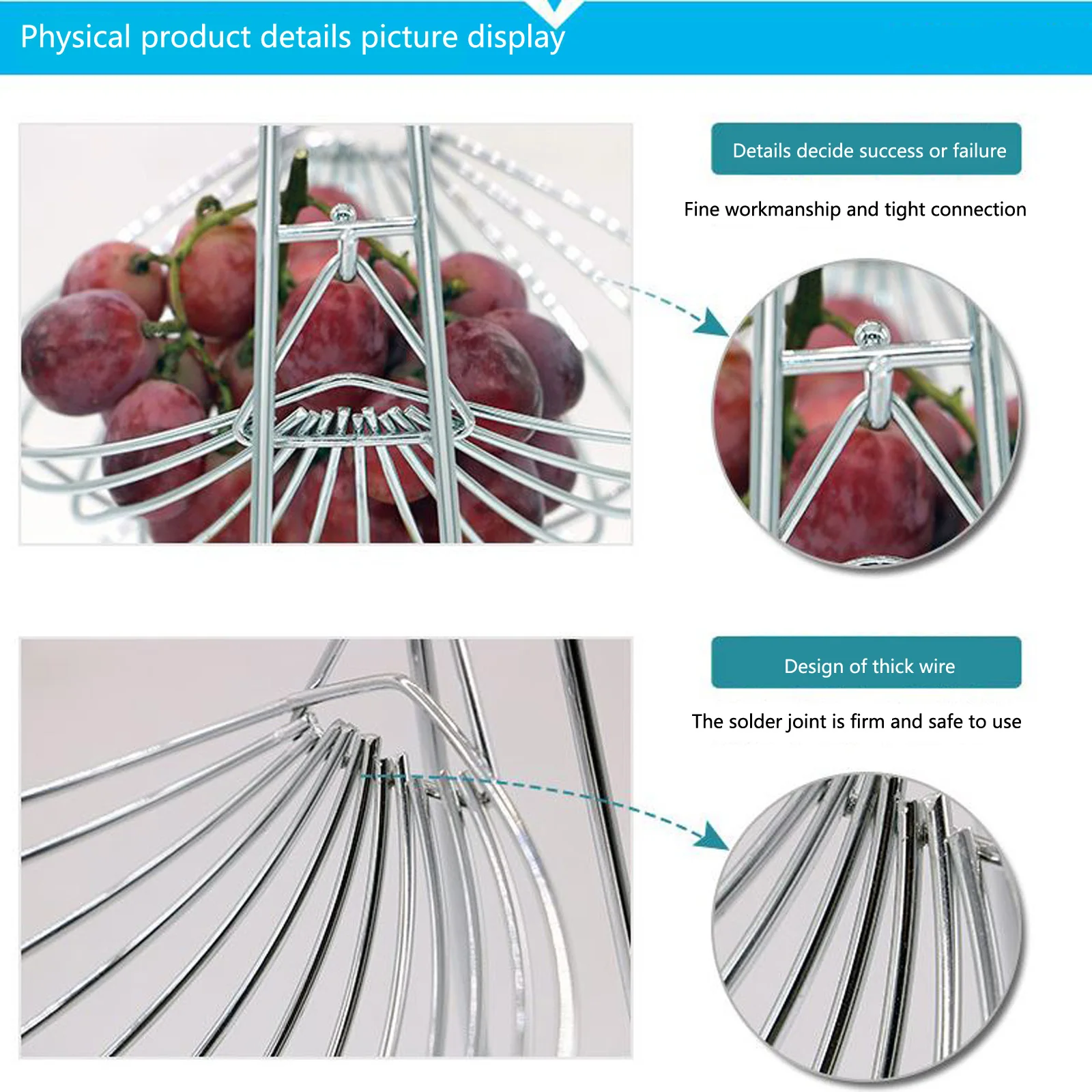 

New Arrival Fruit Basket Iron Wire Three-layer Large Capacity Craft Swingable Kitchen Shelf Storage Fruit Basket