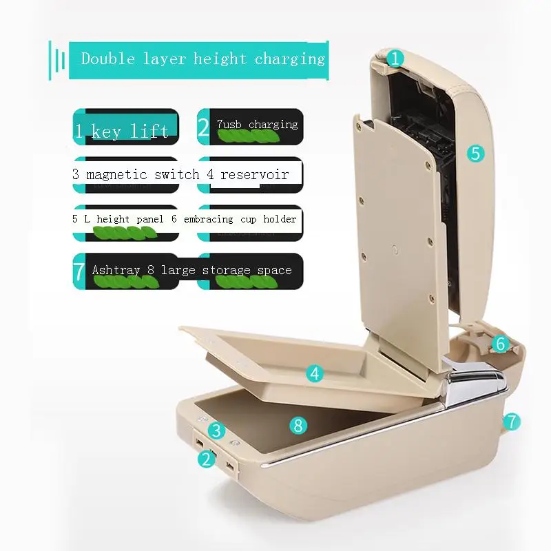 

Coche Accessories Interior Accoudoir De Voiture Arm Rest Car Armrest 2010 2011 2012 2013 2014 2015 2016 2017 FOR Hyundai Verna