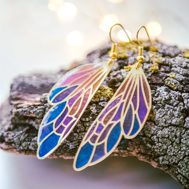 

Fairy Wing Fantasy Earrings Statement Dangle Earrings for Women Female Wedding Party Butterfly Earrings Bohemia Jewelry Gifts