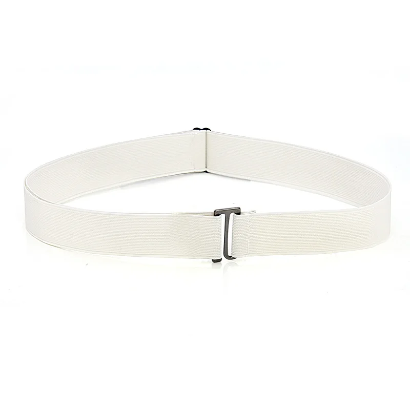 

1Pc Adjustable Stretch Waist Belt Flat Buckle Non-Slip Simple Elastic Belts Band For Women And Men Pants Clothes Waistband Hot