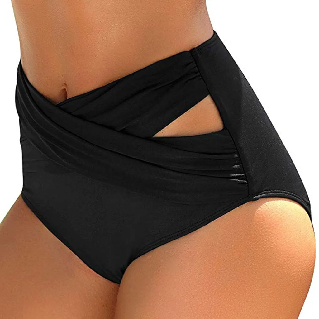 Swimwear Women High Waist Ruched Bikini Bottoms Tummy Control Swimsuit Briefs Pants TDH | Спорт и развлечения