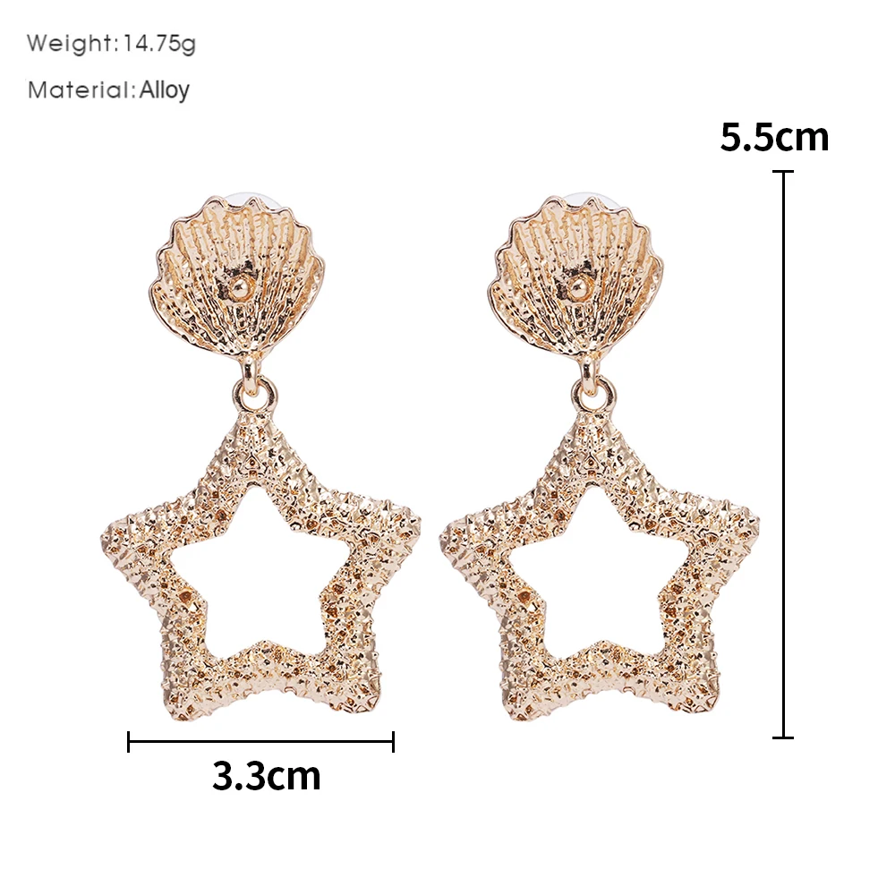 

New Arrival Fashion Classic Geometric Women Dangle Earrings Asymmetric Earrings of Star Female Korean Jewelry